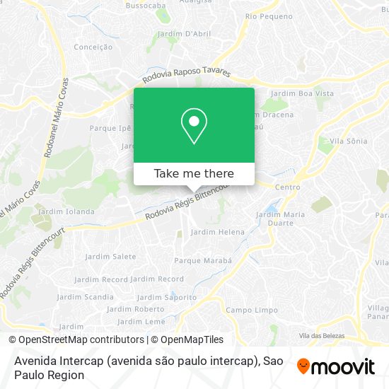 Mapa Avenida Intercap (avenida são paulo intercap)