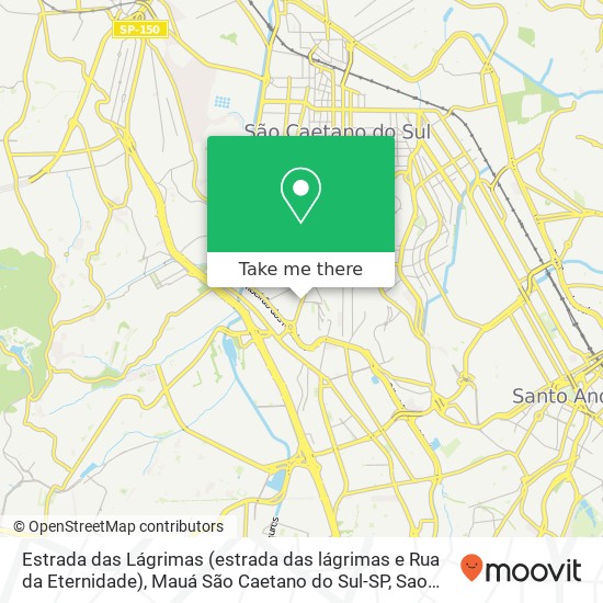 Estrada das Lágrimas (estrada das lágrimas e Rua da Eternidade), Mauá São Caetano do Sul-SP map