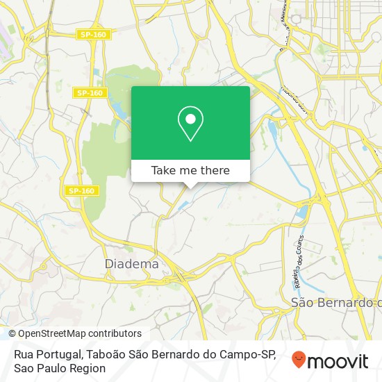 Mapa Rua Portugal, Taboão São Bernardo do Campo-SP
