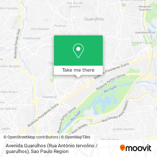 Mapa Avenida Guarulhos (Rua Antônio Iervolino / guarulhos)