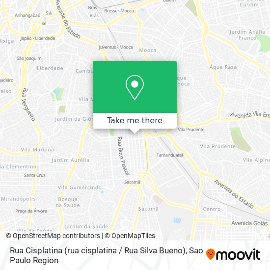 Mapa Rua Cisplatina (rua cisplatina / Rua Silva Bueno)