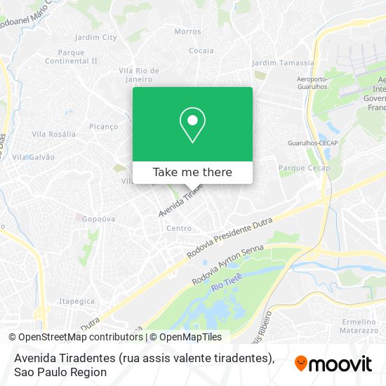 Avenida Tiradentes (rua assis valente tiradentes) map