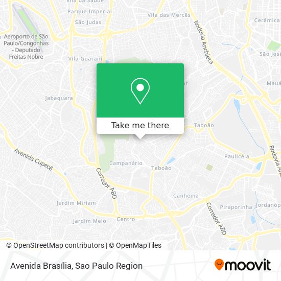 Mapa Avenida Brasília