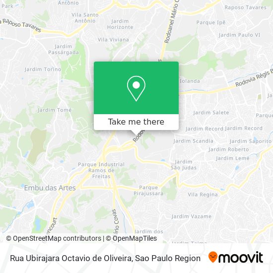 Mapa Rua Ubirajara Octavio de Oliveira
