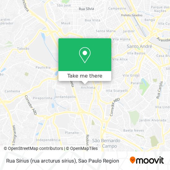 Mapa Rua Sírius (rua arcturus sírius)