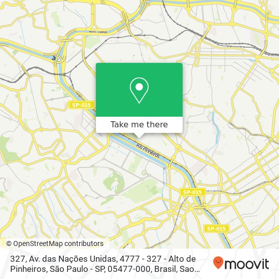 327, Av. das Nações Unidas, 4777 - 327 - Alto de Pinheiros, São Paulo - SP, 05477-000, Brasil map