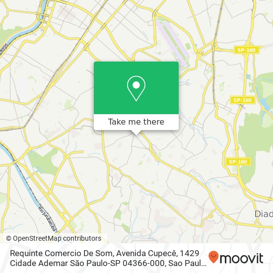 Mapa Requinte Comercio De Som, Avenida Cupecê, 1429 Cidade Ademar São Paulo-SP 04366-000