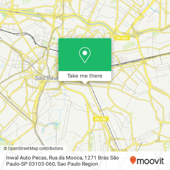 Mapa Inwal Auto Pecas, Rua da Mooca, 1271 Brás São Paulo-SP 03103-060