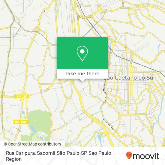 Rua Caripura, Sacomã São Paulo-SP map