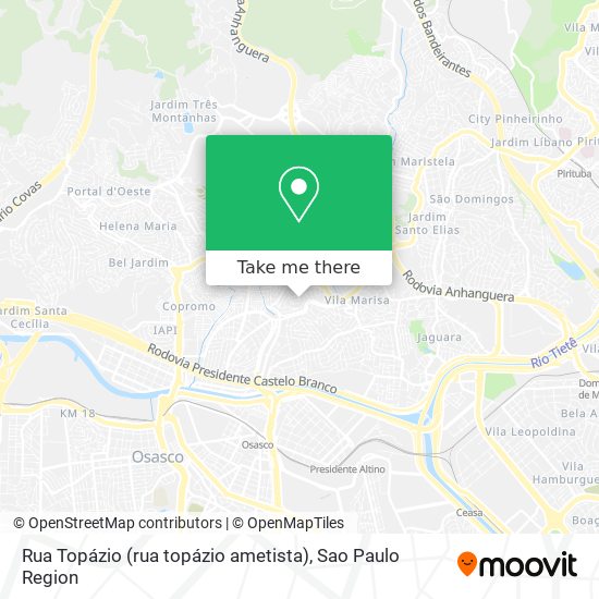 Mapa Rua Topázio (rua topázio ametista)