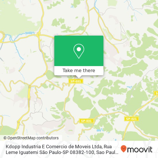 Mapa Kdopp Industria E Comercio de Moveis Ltda, Rua Leme Iguatemi São Paulo-SP 08382-100