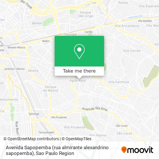 Avenida Sapopemba (rua almirante alexandrino sapopemba) map