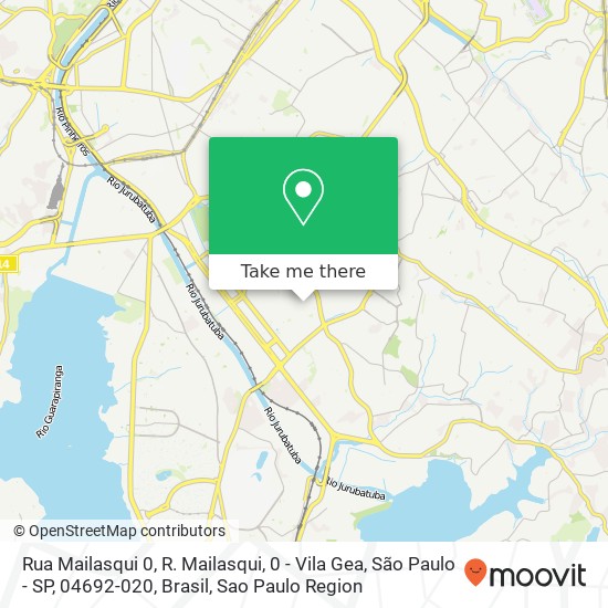Mapa Rua Mailasqui 0, R. Mailasqui, 0 - Vila Gea, São Paulo - SP, 04692-020, Brasil