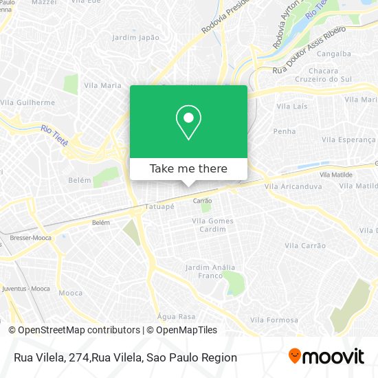 Mapa Rua Vilela, 274,Rua Vilela