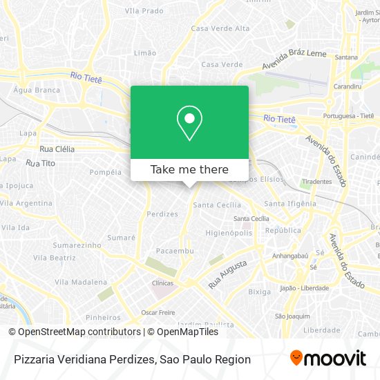 Pizzaria Veridiana Perdizes map