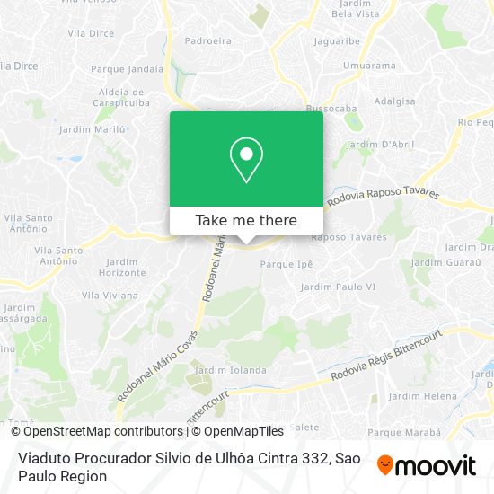 Mapa Viaduto Procurador Silvio de Ulhôa Cintra 332