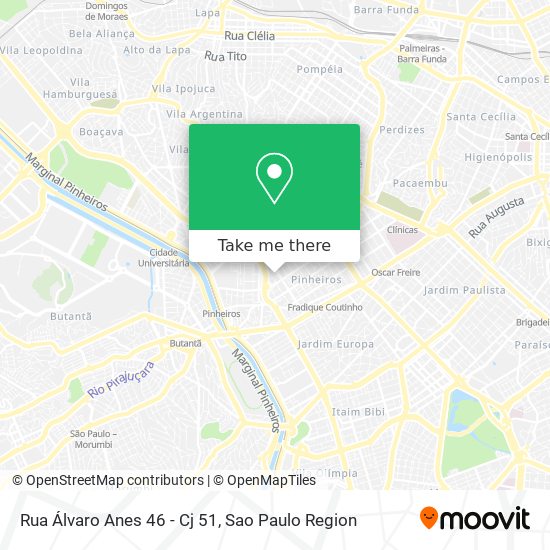 Mapa Rua Álvaro Anes 46 - Cj 51