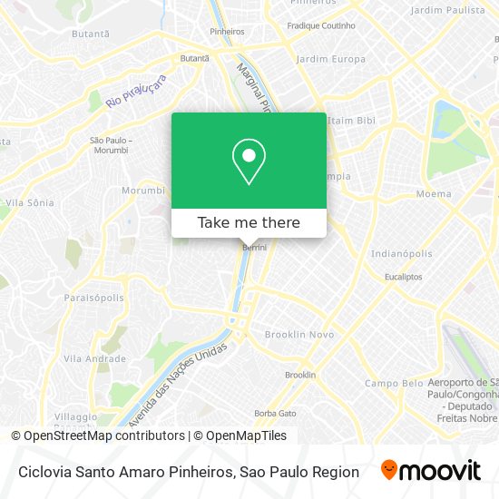 Ciclovia Santo Amaro Pinheiros map