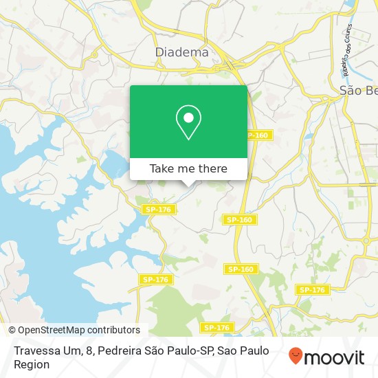 Travessa Um, 8, Pedreira São Paulo-SP map