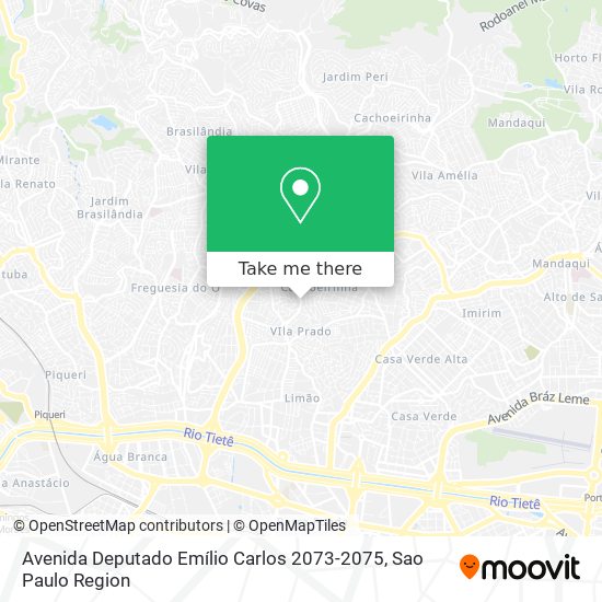 Mapa Avenida Deputado Emílio Carlos 2073-2075