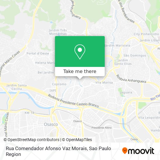 Mapa Rua Comendador Afonso Vaz Morais