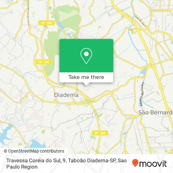 Travessa Coréia do Sul, 9, Taboão Diadema-SP map