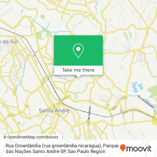 Mapa Rua Groenlândia (rua groenlândia nicarágua), Parque das Nações Santo André-SP
