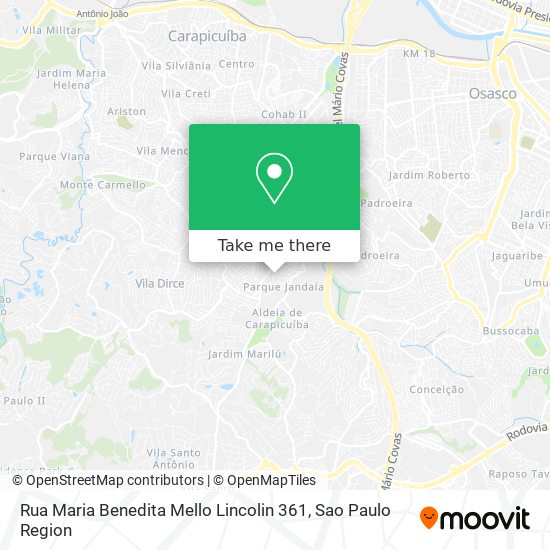 Mapa Rua Maria Benedita Mello Lincolin 361