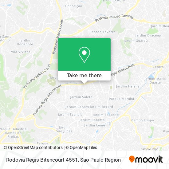 Mapa Rodovia Regis Bitencourt 4551