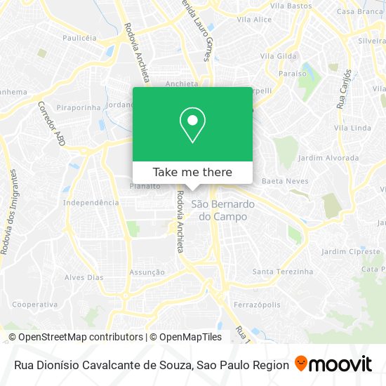 Mapa Rua Dionísio Cavalcante de Souza