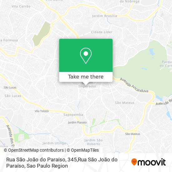 Rua São João do Paraíso, 345,Rua São João do Paraíso map