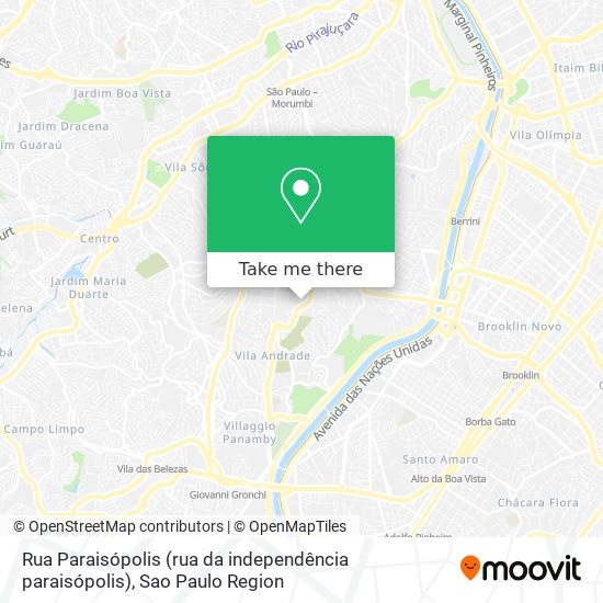 Rua Paraisópolis (rua da independência paraisópolis) map