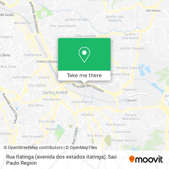 Rua Itatinga (avenida dos estados itatinga) map