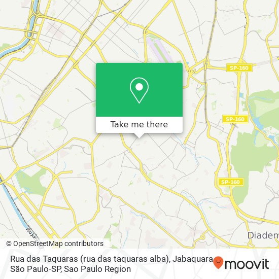 Mapa Rua das Taquaras (rua das taquaras alba), Jabaquara São Paulo-SP