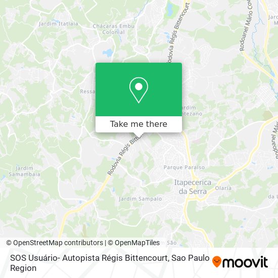 SOS Usuário- Autopista Régis Bittencourt map