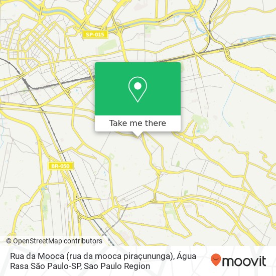 Mapa Rua da Mooca (rua da mooca piraçununga), Água Rasa São Paulo-SP