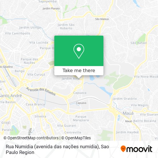 Mapa Rua Numídia (avenida das nações numídia)