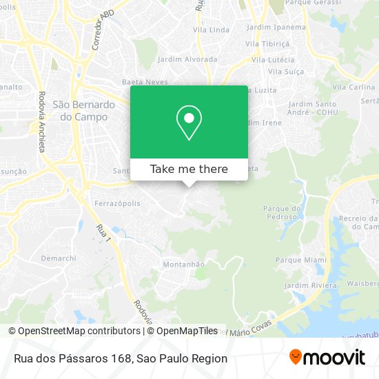 Rua dos Pássaros 168 map