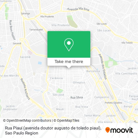 Rua Piauí (avenida doutor augusto de toledo piauí) map