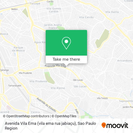 Mapa Avenida Vila Ema (vila ema rua jabiaçu)