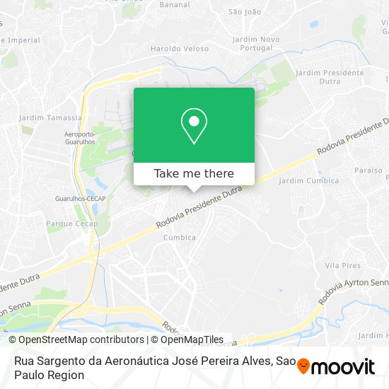 Mapa Rua Sargento da Aeronáutica José Pereira Alves