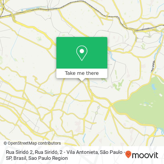 Mapa Rua Siridó 2, Rua Siridó, 2 - Vila Antonieta, São Paulo - SP, Brasil