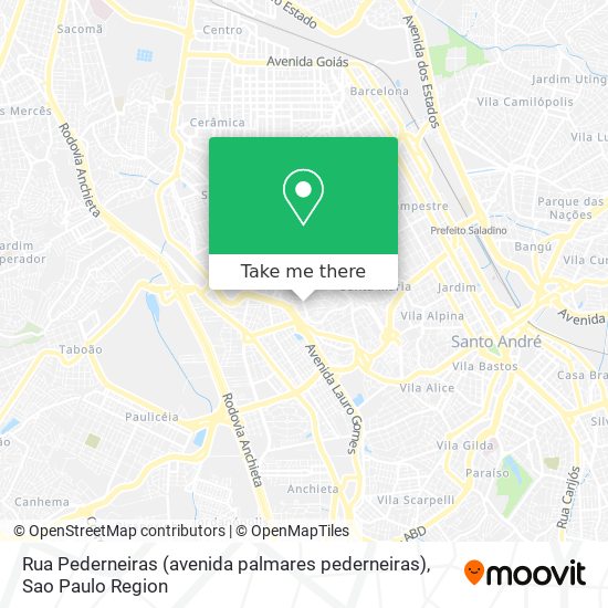Rua Pederneiras (avenida palmares pederneiras) map