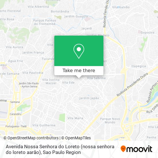 Avenida Nossa Senhora do Loreto (nossa senhora do loreto aarão) map