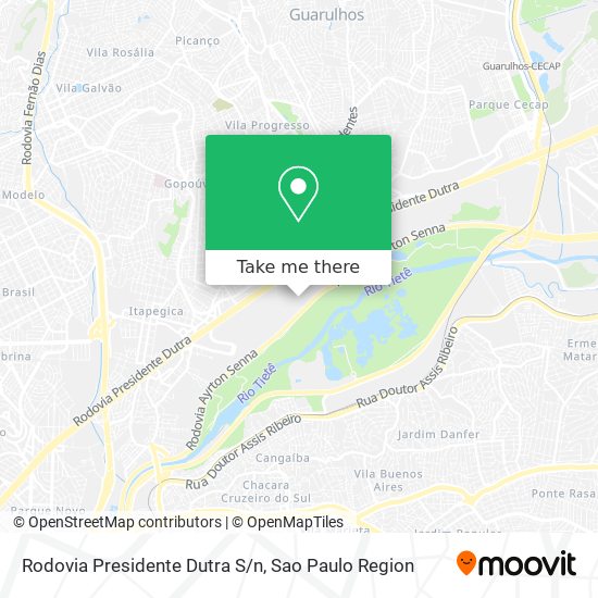 Mapa Rodovia Presidente Dutra S/n