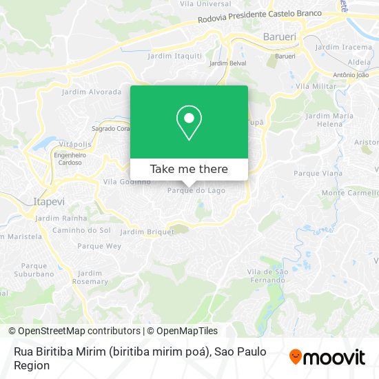 Mapa Rua Biritiba Mirim (biritiba mirim poá)