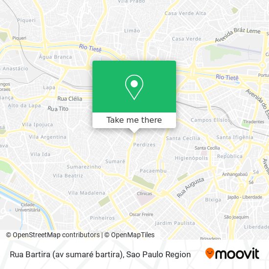 Rua Bartira (av sumaré bartira) map