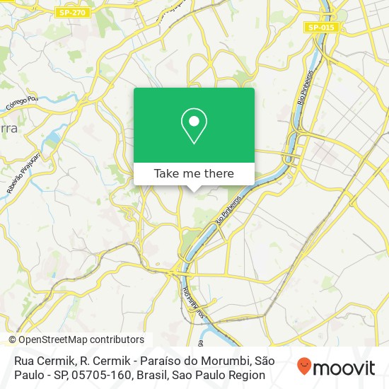 Mapa Rua Cermik, R. Cermik - Paraíso do Morumbi, São Paulo - SP, 05705-160, Brasil