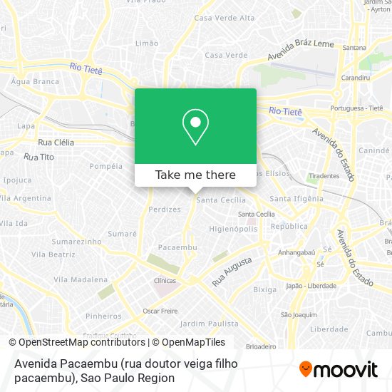 Mapa Avenida Pacaembu (rua doutor veiga filho pacaembu)