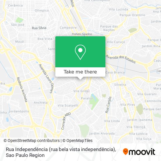 Rua Independência (rua bela vista independência) map